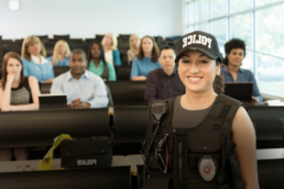 Police Officer in Criminal Justice Classroom - Park University